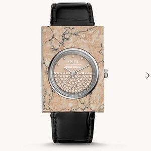 NWT💫Fossil Opening Ceremony leather/stone Watch